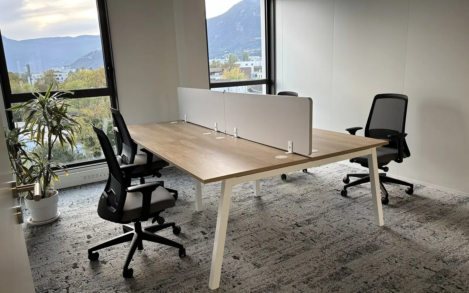 Bureau privatif 4 postes avec vue sur les montagnes – Le Binôme Meylan